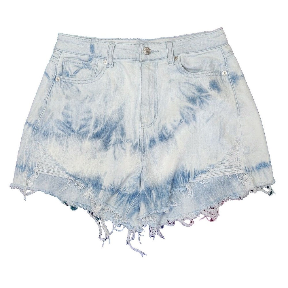 American Eagle Highest Rise Mom Shorts Distressed Destroyed Boho Festival 4